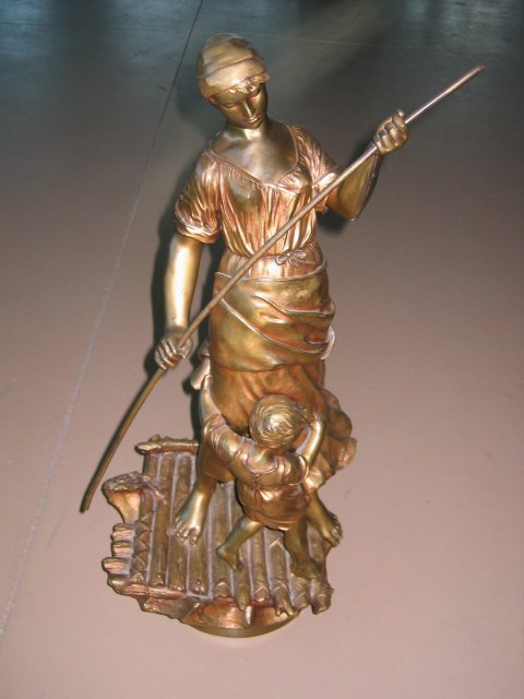 Woman W/young Child on a Raft