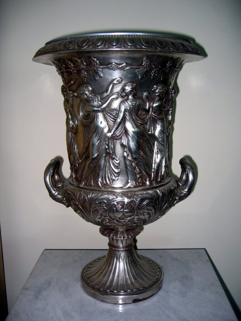 Neo Classical Urn Bronze Silvered & Antiqued