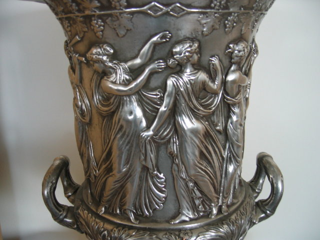 Neo Classical Urn Bronze Silvered & Antiqued