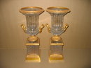 Dore Bronze & Crystal Glass Urns