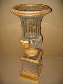 Dore Bronze & Crystal Glass Urns