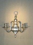 2 Arm Silvered Sconce Early American