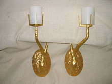 Felix Agostini Style Single Arm 24k Dore Bronze Sconce