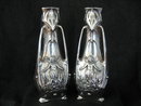Art Nouveau Vases Silver Signed