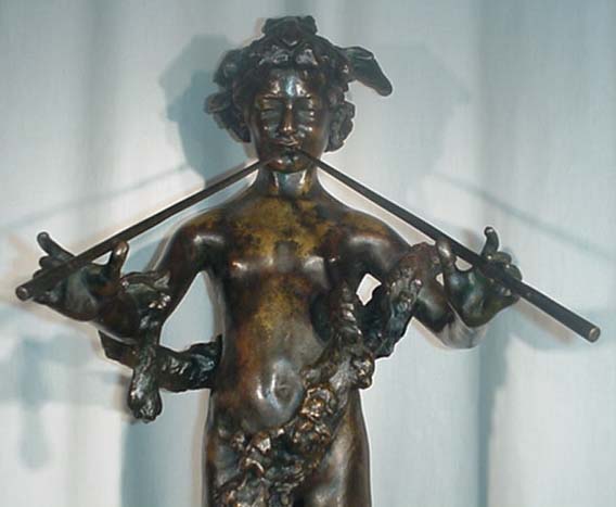 American Patinated Bronze Figure PAN OF ROHALLION by Fredrick MacMonnies