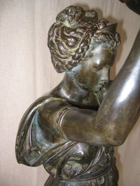 Lg Newel Post Lady Figurine Floor Lamp