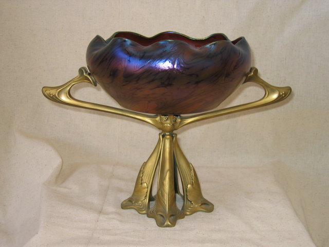 Art Nouveau Loetz Art Glass Centerpiece