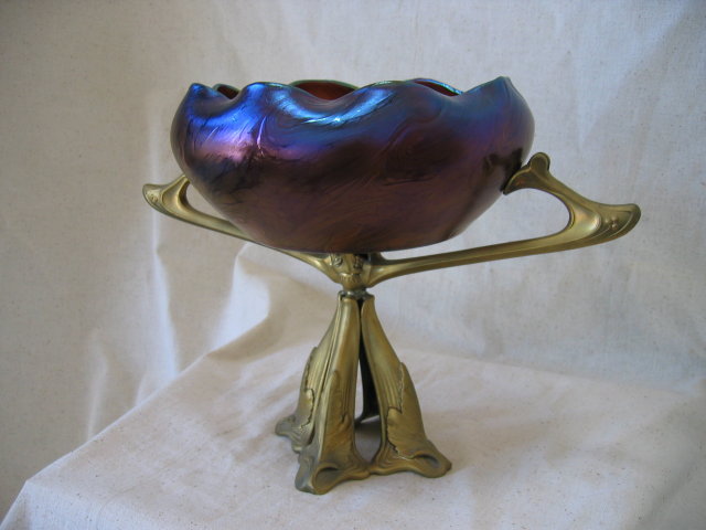 Art Nouveau Loetz Art Glass Centerpiece