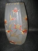 Galle Frosted Vase W/Thistle & Berry's