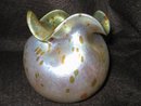 Antique Loetz Bohemian Oil Spot Wavy Glass Vase