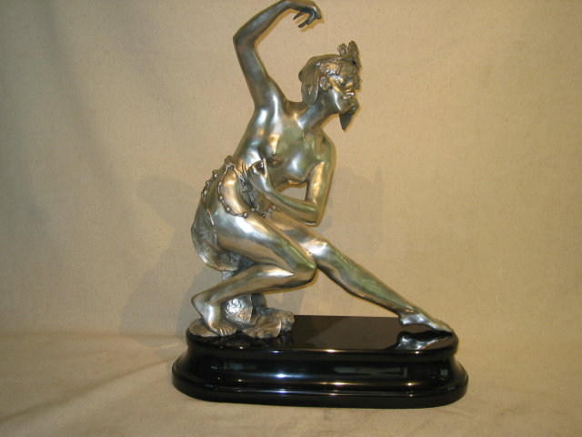 Lg Bronze Girl w/Castenetts In A Dancing Pose