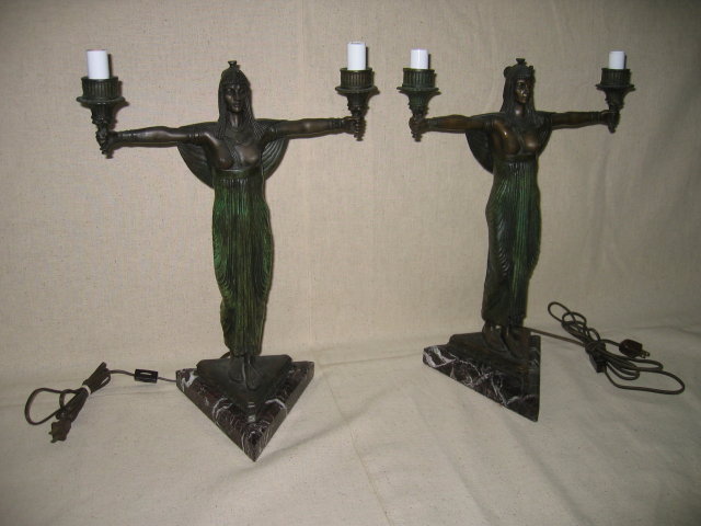 Egyptian Girl Candelabras