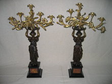 Dore Gold Lady Candelabras