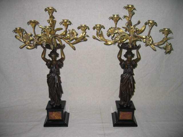 Dore Gold Lady Candelabras