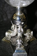 Dolphin Rock Crystal Stand Polished Nickel