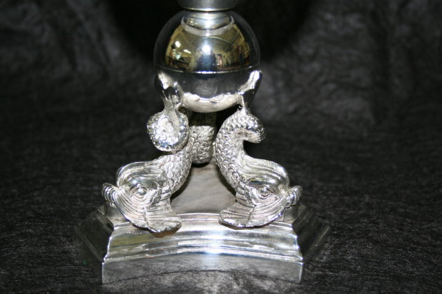 Dolphin Rock Crystal Stand Polished Nickel