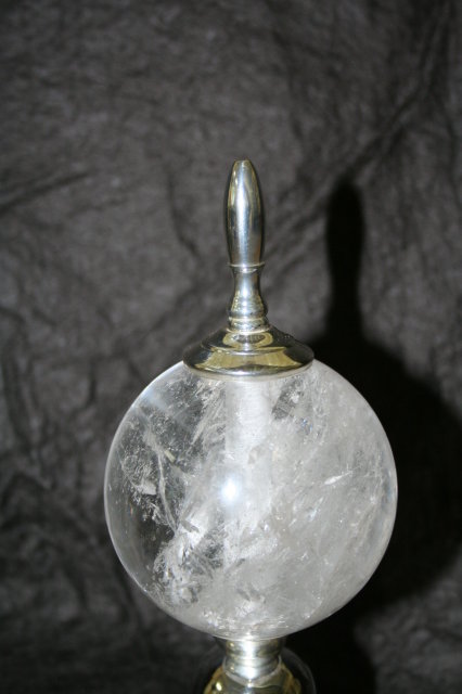 Dolphin Rock Crystal Stand Polished Nickel