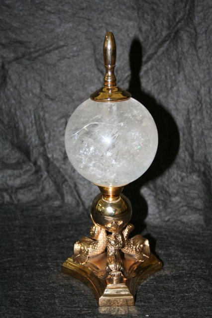 Dolphin Rock Crystal Stand 24k Gold