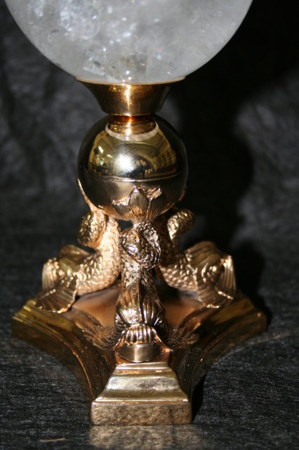 Dolphin Rock Crystal Stand 24k Gold