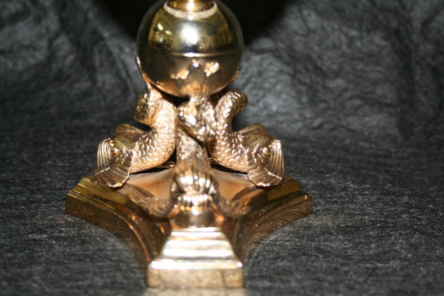 Dolphin Rock Crystal Stand 24k Gold