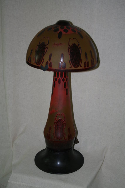 Egyptian Scrab Art Glass Table Lamp