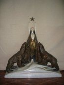 Art Deco Nordica Bronze with Polar Bears