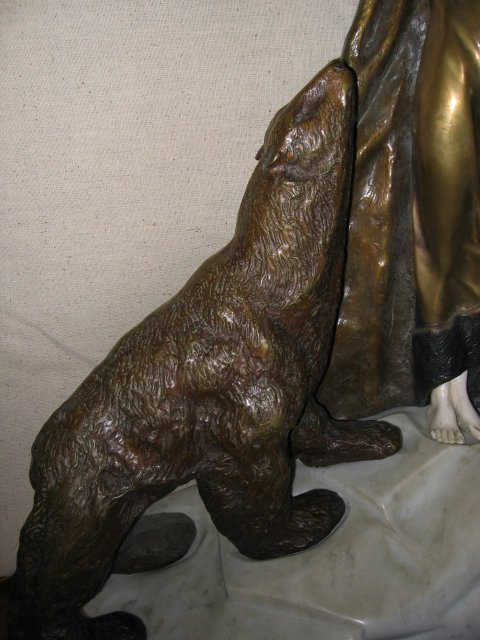 Art Deco Nordica Bronze with Polar Bears