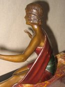 Art Deco Girl with Dog Bronze