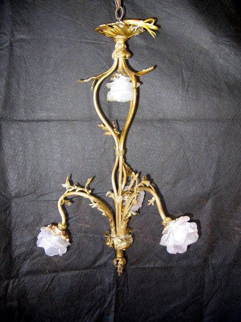 Glass Rose Shade Chandelier