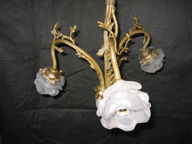 Glass Rose Shade Chandelier