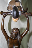 Bronze Nautilus Shell Mermaid Lamp