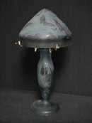 Acid Etched Glass Galle Style Flower Boudoir Lamp