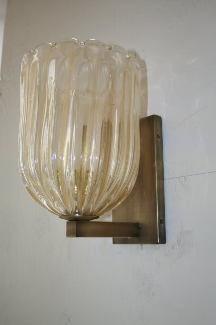 Italian Glass Gold Wall Sconce