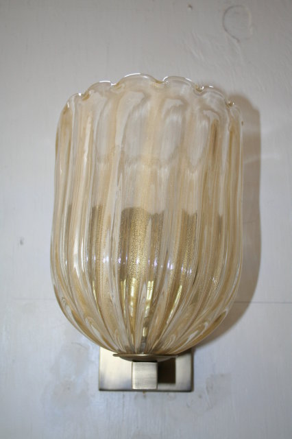 Italian Glass Gold Wall Sconce