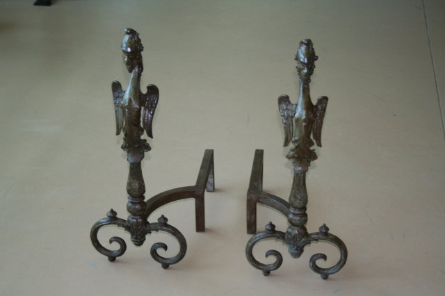 Fireplace Andirons Winged Gargoyle