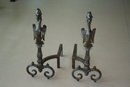Fireplace Andirons Winged Gargoyle