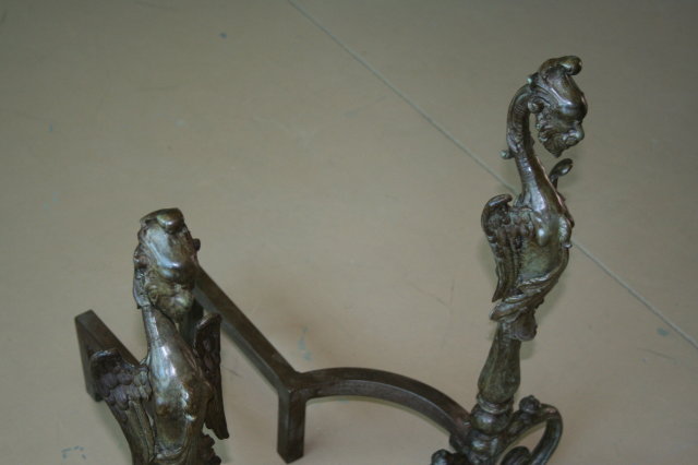 Fireplace Andirons Winged Gargoyle
