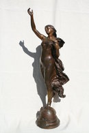 Original Bronze Figurine of an Art Nouveau Lady