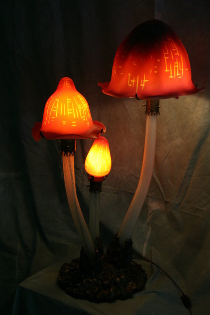 Giant Mushroom Galle Style Accent Table Lamp