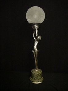 Art Deco Lamp/Ruffle Girl