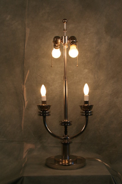 Modern Style Hi Polished Nickel Table Lamp