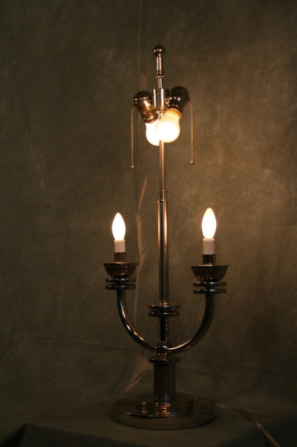 Modern Style Hi Polished Nickel Table Lamp