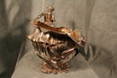Silvered Pewter Figural Champane Bucket Early