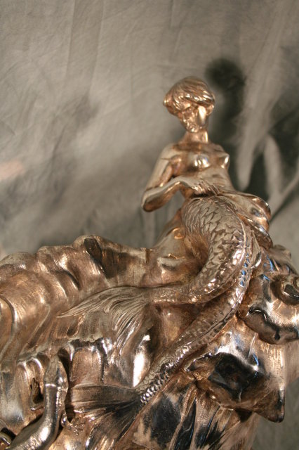 Silvered Pewter Figural Champane Bucket Early