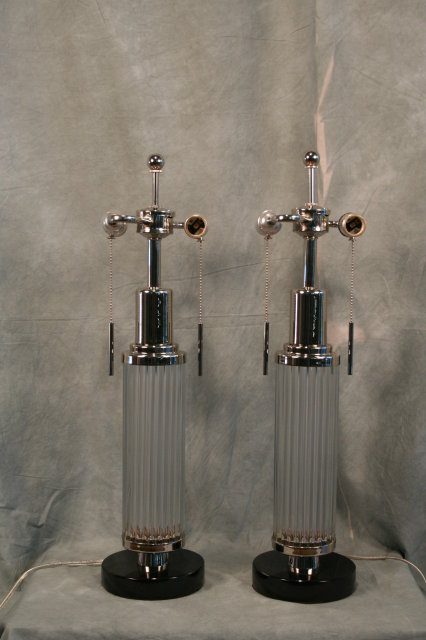 Art Deco Glass Rod Table Lamp