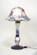 Galle Style Table Lamp Cut Glass Floral Pattern