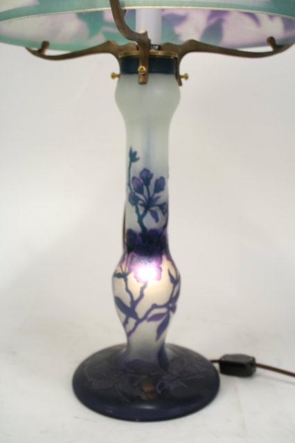 Galle Style Table Lamp Cut Glass Floral Pattern