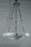 Art Deco Alabaster Tiered Circular Chandelier