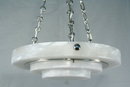 Art Deco Alabaster Tiered Circular Chandelier