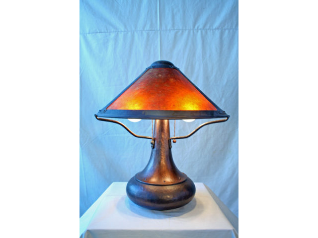 Copper And Mica Table Lamp